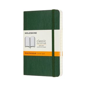 LIBRETA CLASICA TAPA BLANDA VERDE MUSGO P RAYADA