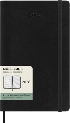 AGENDA MOLESKINE 2026 SEMANAL LARGE NEGRA TAPA BLANDA
