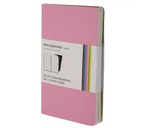 SET DE 2 CUADERNOS VOLANT A RAYAS - EXTRA SMALL - COLOR ROSA