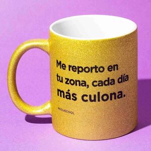 TAZA ME REPORTO EN TU ZONA (AMARILLO PURPURINA)