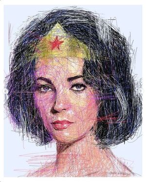 PRINT JAVITXUELA ELISABETH TAYLOR WONDER WOMAN
