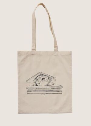 TOTE CAT UNDER THE BOOK X LAURA AGUSTÍ