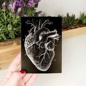 TARJETA FELICITACION CORAZON ANATOMICO